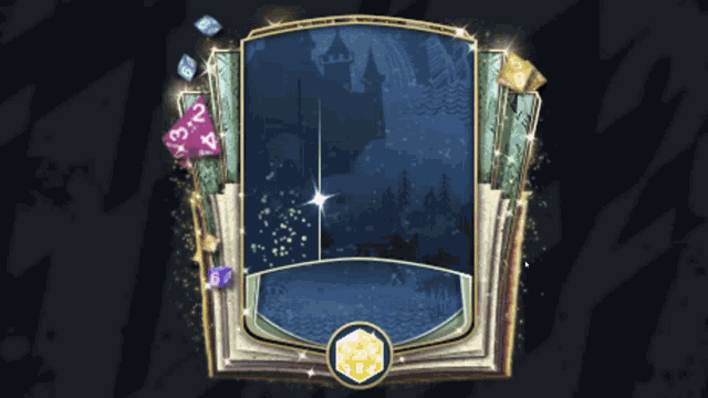 a book with a castle in the background and a star in the middle