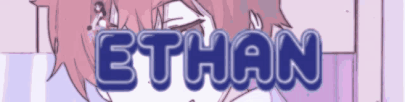 a cartoon drawing of a girl with the name ethan on it