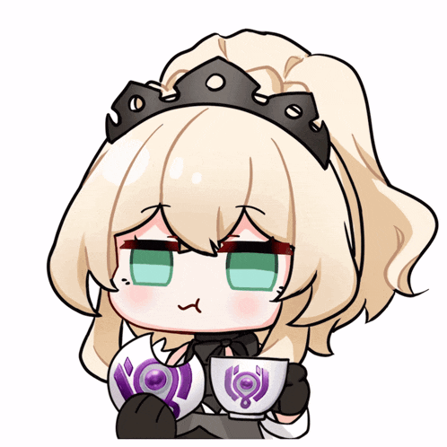 a girl with a crown on her head is holding two cups