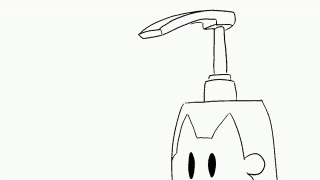 a black and white drawing of a cat with its eyes closed and a lamp in the background .
