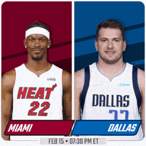 a miami heat player and a dallas player are on a poster