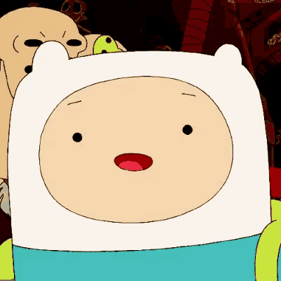 a cartoon character with a surprised look on his face is standing next to another cartoon character