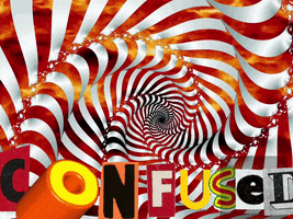an optical illusion of a spiral with the word confuse on it