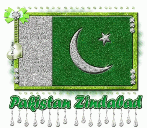 Pakistani Flag Glittery GIF