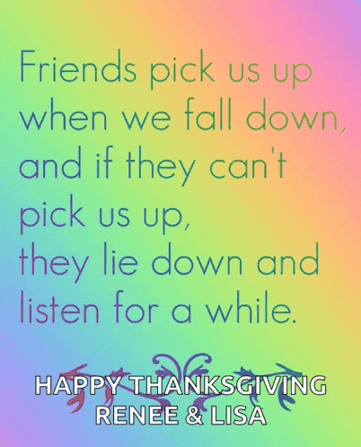 a rainbow background with a quote from renee and lisa on it