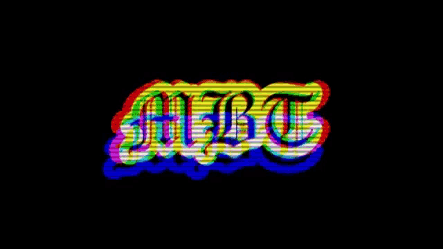 the word hurt is written in a colorful font on a black background .
