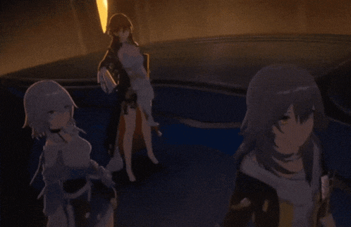 a group of anime characters are standing next to each other