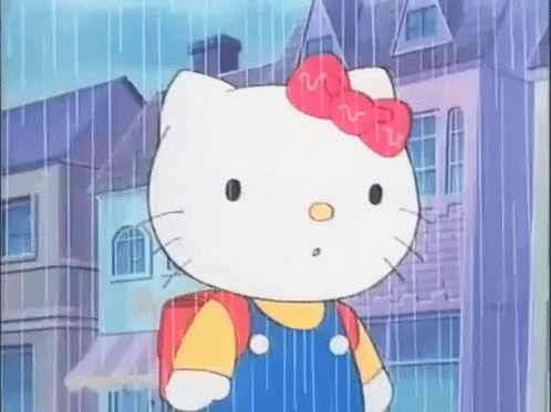 Hello Kitty Raining GIF