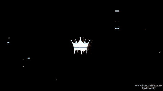 a computer screen with a glitch effect and the website www.houseofkings.co