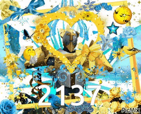 a collage with a knight and the number 2137