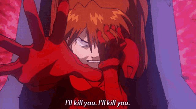 a cartoon character says " i 'll kill you "