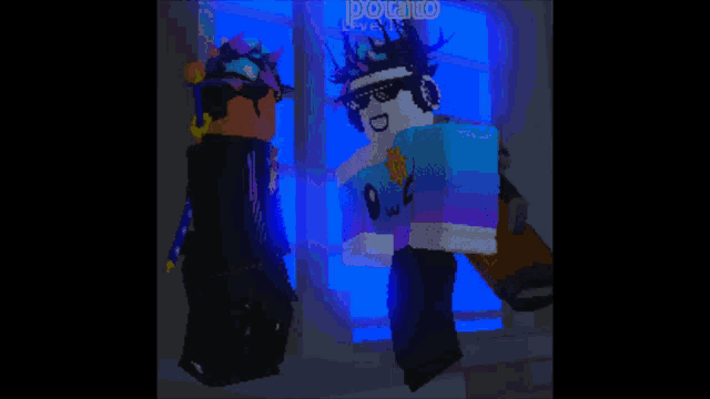 a pixel art of a person with the name potato on the bottom