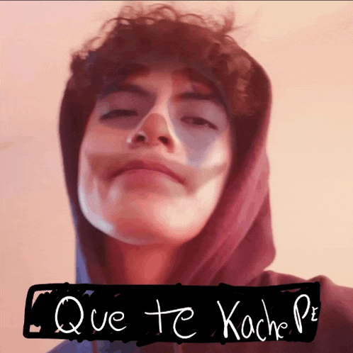 a drawing of a person with the words que te koch pe written on it