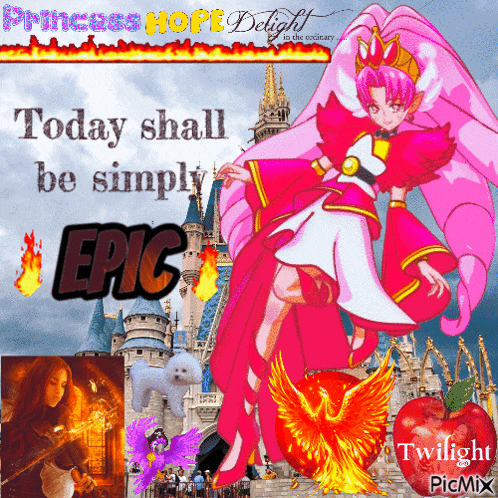 a princess hope delight poster with a princess in a pink dress