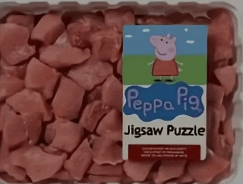 a box of peppa pig jigsaw puzzles with a picture of peppa pig