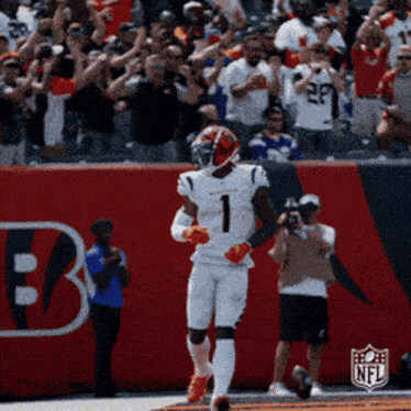 a football player with the number 1 on his uniform