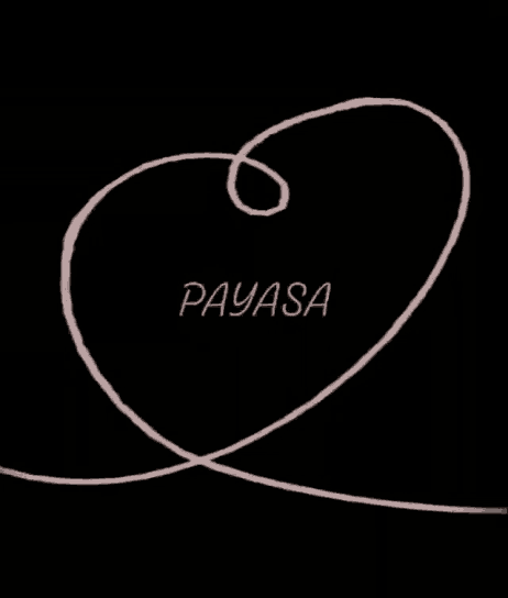 a black background with a pink swirl and the word payasa on it