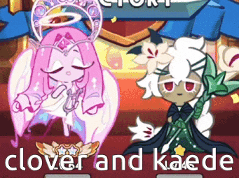 a couple of cartoon characters standing next to each other in a game .