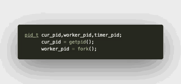 a black and green code block with cur pid worker pid timer pid