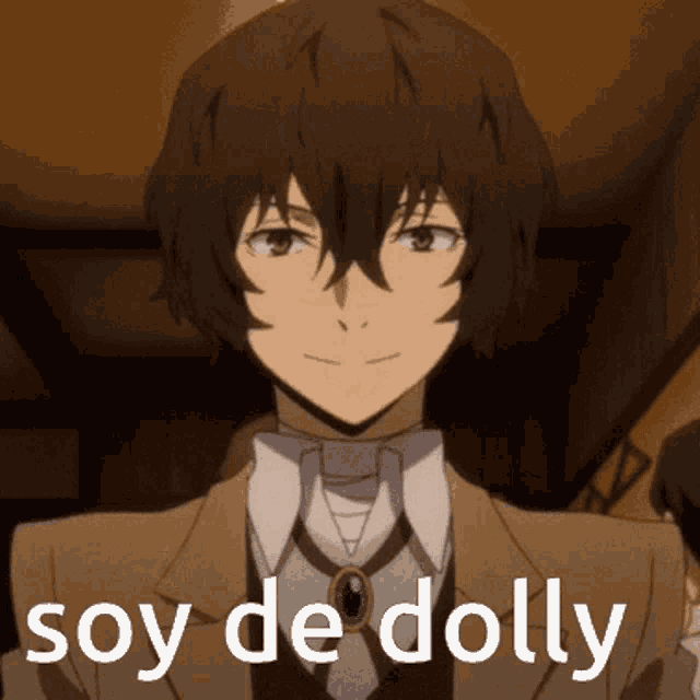 a close up of a person with the words soy de dolly written on it