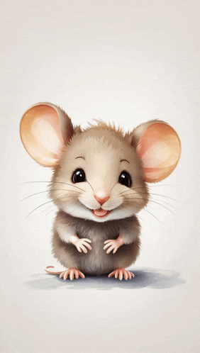 a cartoon mouse with big ears and a big smile on its face