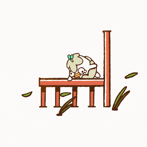 a drawing of a cat sitting on a bench