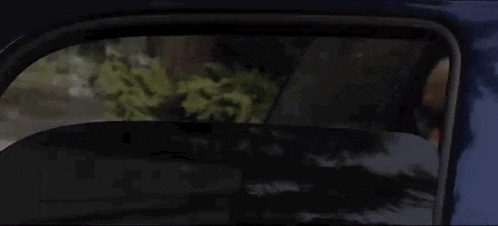 a man in sunglasses is looking out of a car window .
