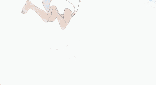 a cartoon girl is laying on the ground with her mouth open and a shadow of a wave behind her .