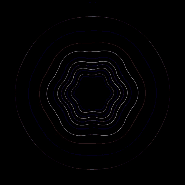 a black background with a circle of lines in different colors