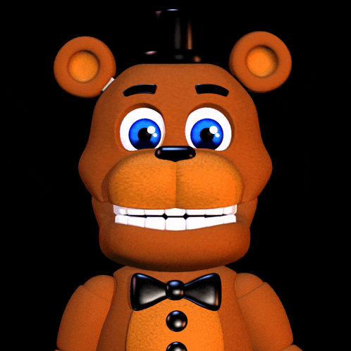 a teddy bear with blue eyes and a bow tie