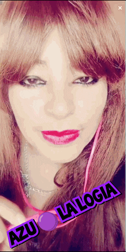 a close up of a woman 's face with the words azu la logia written on the bottom