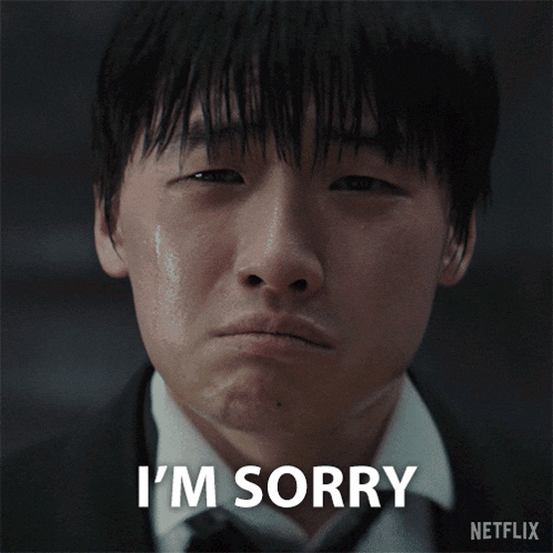 a man in a suit says i 'm sorry in a netflix ad