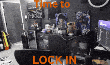 a picture of a room with a sign that says nrg on it