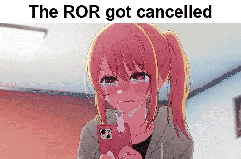 a girl is crying while looking at her phone and the ror got cancelled