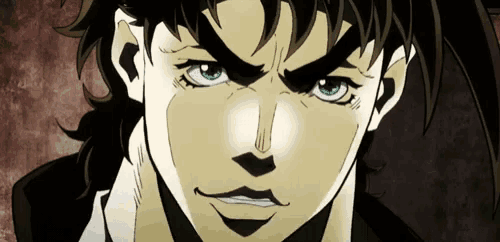 a close up of a cartoon character 's face with green eyes