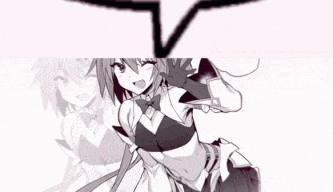a black and white drawing of a girl with long hair in a maid costume .