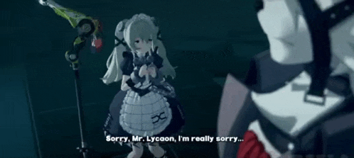 a video game character says sorry mr. lycoon i 'm really sorry
