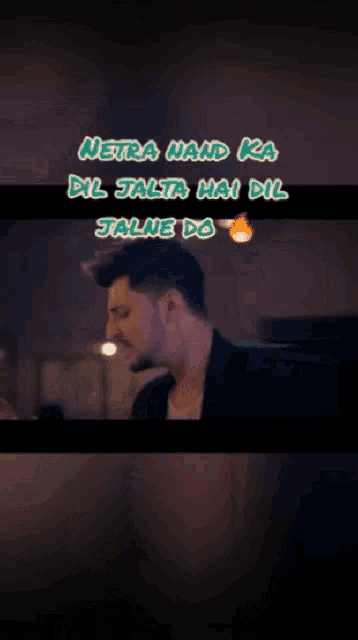 a man holding a bottle with the words netra nand ka dil jalita hai dil jalne do written above him