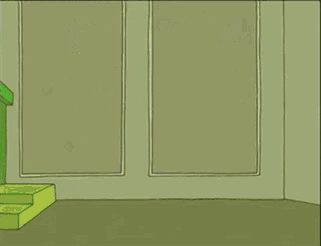 a cartoon of a green circle with a face and the word blangidia in red letters