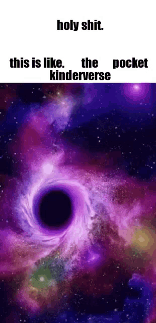 a purple galaxy with a black hole in the middle