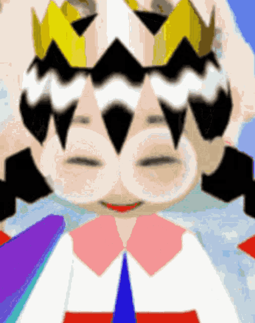 a cartoon character with a crown on her head