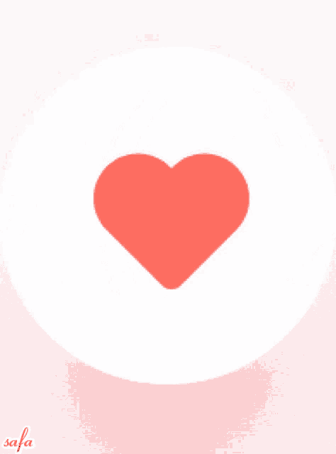 a red circle with a white heart in it and the name safa below it