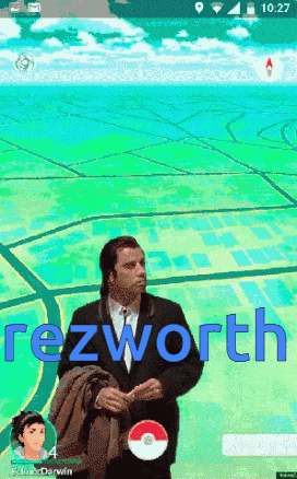 a man in a suit is standing in front of a screen that says rezworth