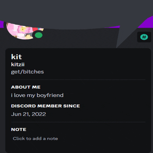 a screenshot of kit kizzii 's profile on a discord server