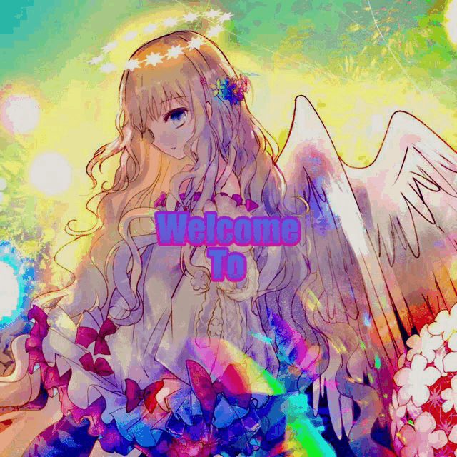a picture of a girl with wings and the words welcome to below her