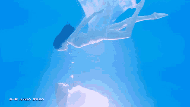 a woman in a white dress is swimming in the water