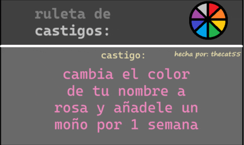 a sign that says ruleta de castigos on it