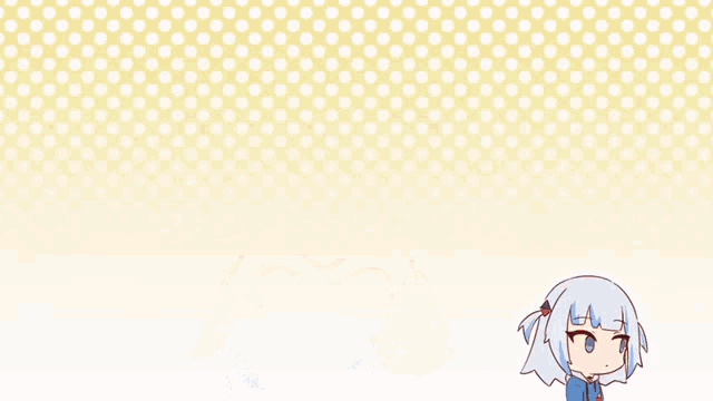 a drawing of a girl with pigtails holding a straw