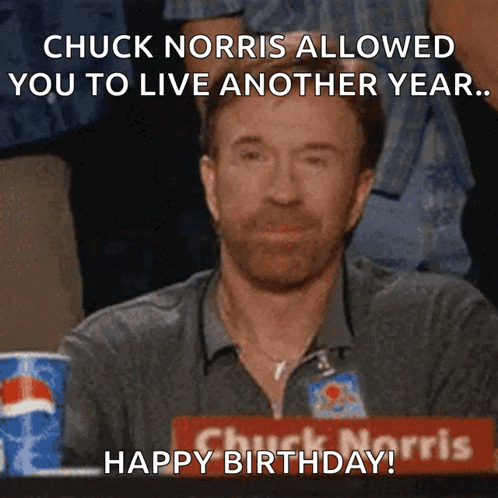 chuck norris allowed you to live another year and wishes you a happy birthday