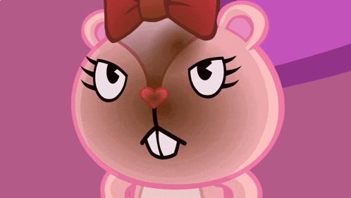 a cartoon bear with a bow on its head
